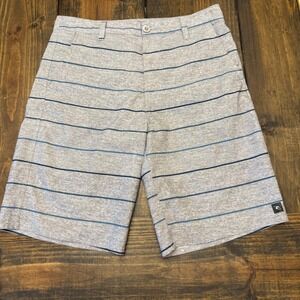 Rip Curl Boardwalk Series Men's Striped Shorts Size 32 Gray Blue, board‎ shorts